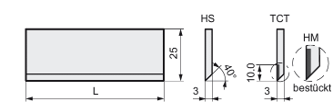 HS18 Streifen - Hobelmesser H=25x3mm