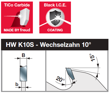 Mehrblattsägeblätter mit Räumern - Freud Black I.C.E.