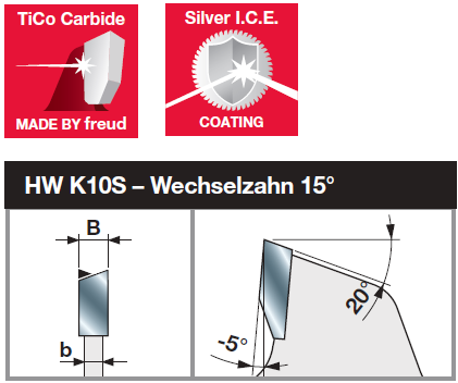 Sägeblätter für Kapp- und Pendelmaschinen - Freud Silver I.C.E