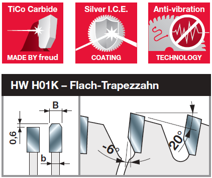 Sägeblätter für NE-Metalle und PVC - Freud Silver I.C.E.